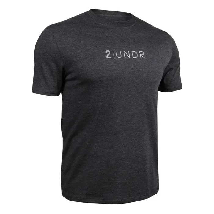 2UNDR Men‘s All Day Branded Crew Tee – Heathered Charcoal – 2XL
