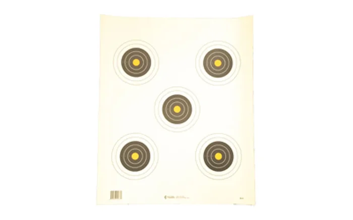 Action Target 5 Bull‘s-Eye Target w/Orange Centers Orange and Black 21″ x 24″ 100 Per Box SI-5-100