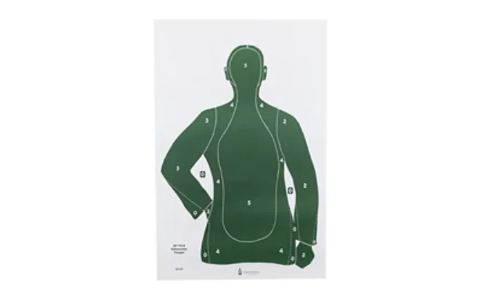 Action Target B-21E Green Qualification Paper Target 25 Yard Silhouette 23″x35″ 100 Per Box B-21EGREEN-100