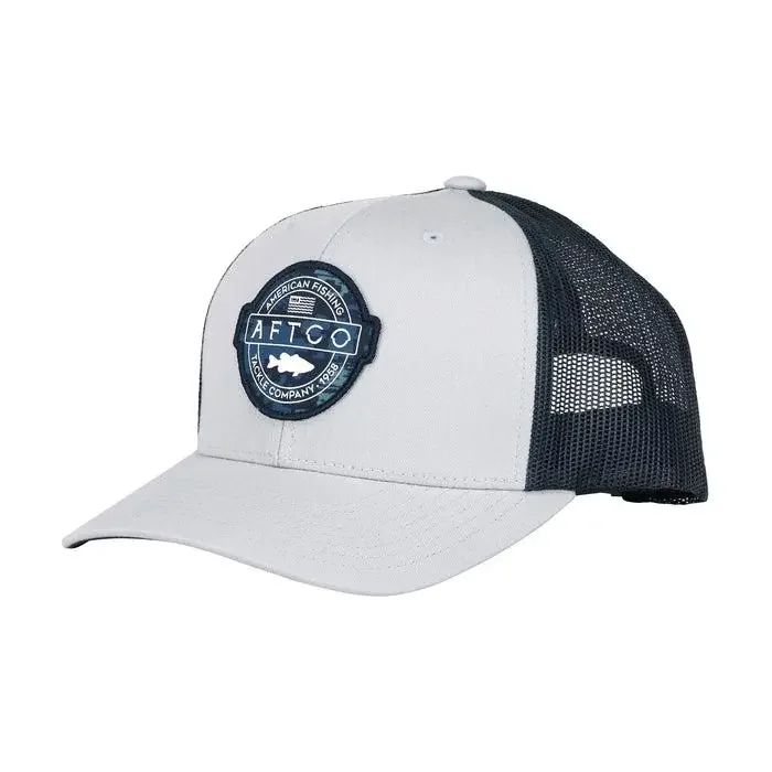 AFTCO Bass Patch Hat – Light Gray