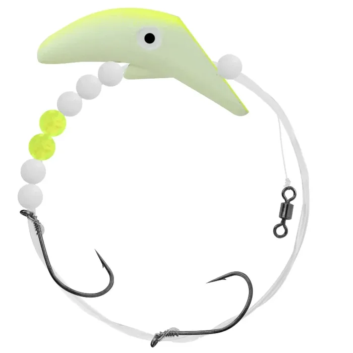 Apex Tackle Walleye “A” Plug Rig – 2″ – Glow Chartreuse