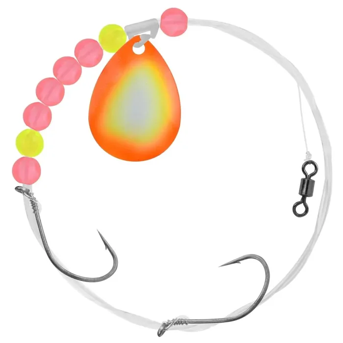 Apex Tackle Waly Spin Rig – Size 3 – Chartreuse/Orange