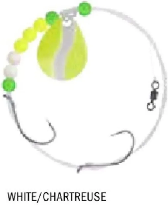 Apex Tackle Waly Spin Rig – Size 4 – White/Chartreuse