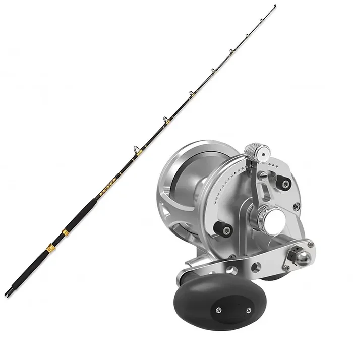 Avet LX G2 6.0 Silver Left Hand with CHAOS KC 20-40 7FT Composite Gold Rod Combo