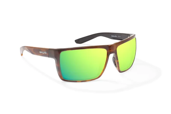Bajio Stiltsville Polarized Sunglasses – Brown Tort Gloss Green Mirror Glass Lens