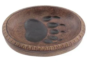 Bear Paw Print Soap Dish, 5″X3.5″