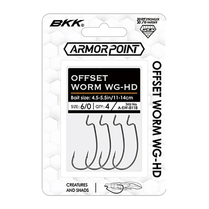 BKK – Armor Point Hook Offset Worm Wg-hd 2/0 6p –