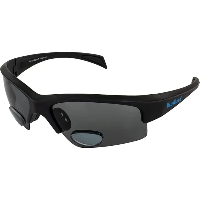 BluWater Bifocal 2 GR Polarized Bifocal Sunglasses – Gray – +2.50