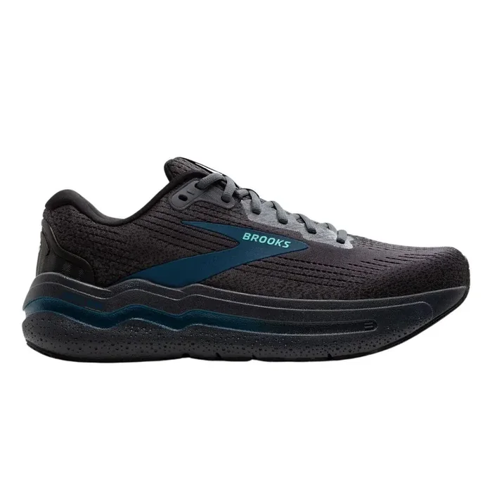 Brooks Running Men‘s Ghost Max 2 Road Running Shoes – Ebony/Cockatoo/Blue Sapphire – 9.5 Regular (D)