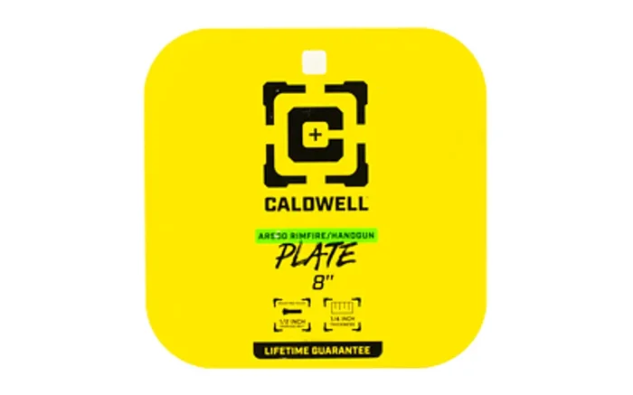 Caldwell AR500 Rimfire/Handgun Gong 1/4″ Steel Target 8″ Square Yellow 4002878