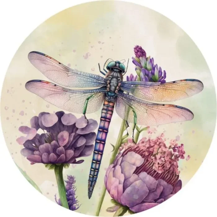Carson Home Accents Car Coaster – Dragonfly Floral