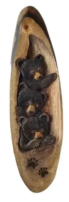 DL Collections ART-9800 Series Wall Art – Bear Club Trio – 12″ x 36″