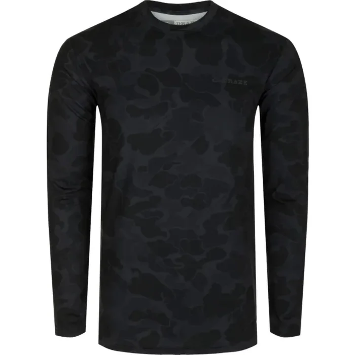 Drake Waterfowl Youth Performance Crew LS – Old School Black – S