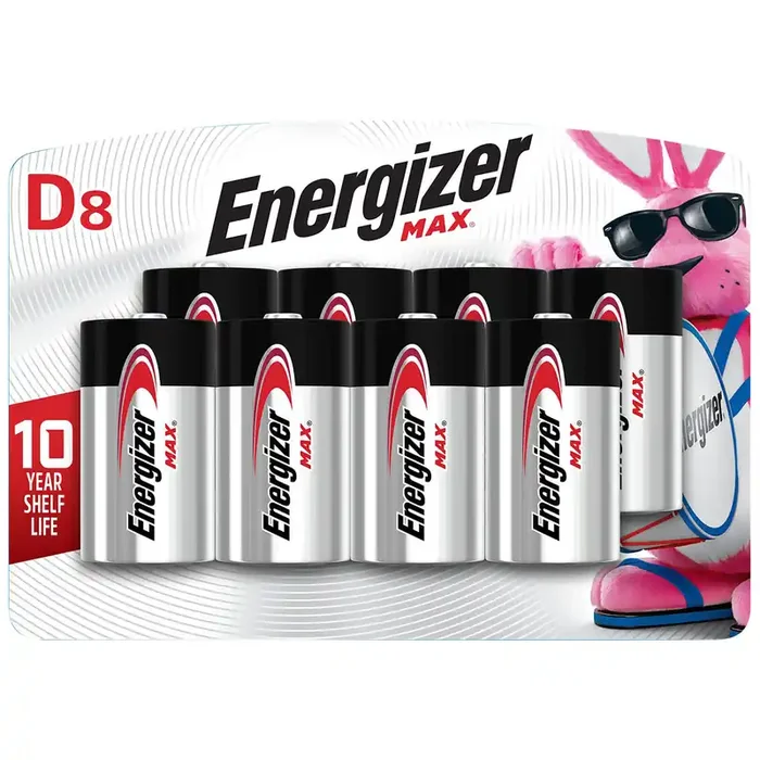 Energizer E95bp8 Max D Batteries Black Silver Alkaline 1.5 Volt Qty 12 8 Pack – E95BP8