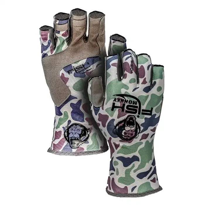 Fish Monkey – 1/2 Finger Guide Glove – Xl Old School Beige –