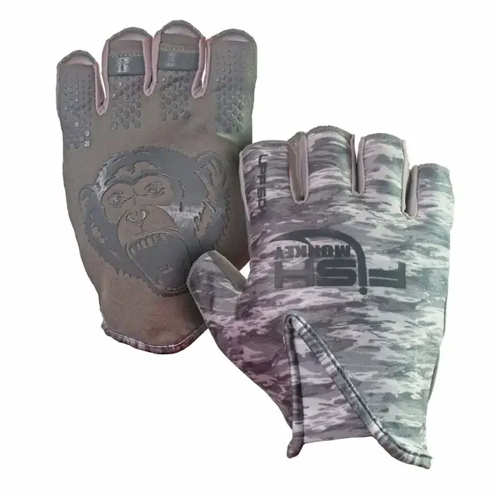 Fish Monkey Stubby Guide Glove – Grey Water Camo – XL