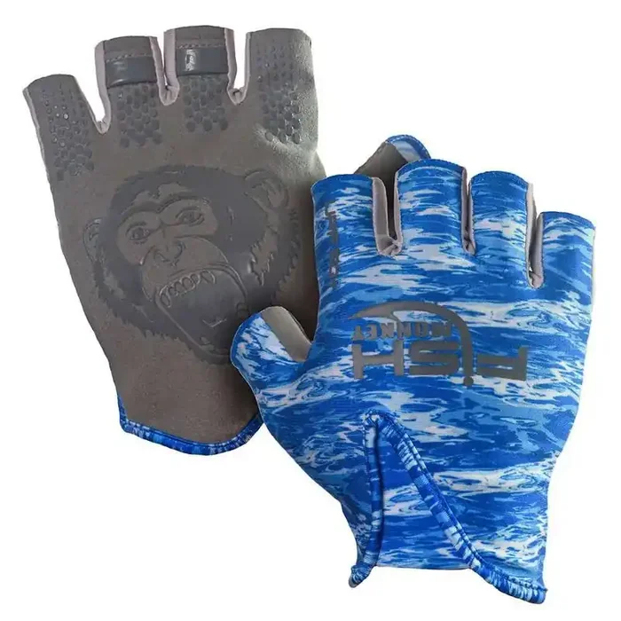 Fish Monkey Stubby Guide Glove – Old School Camo Blue – 2XL