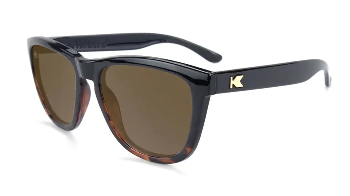 Glossy Black and Tortoise Shell Fade / Amber Premiums Polarized Sunglasses
