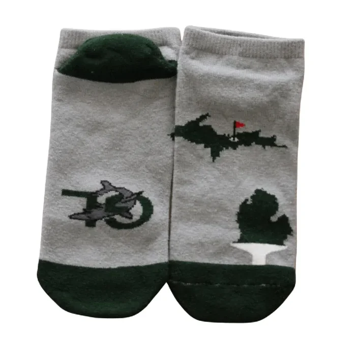 Great Lakes Shark Co. Ankle Socks – Men‘s Shoe 6-13 – Women‘s Shoe 7-14 – MI Green & White