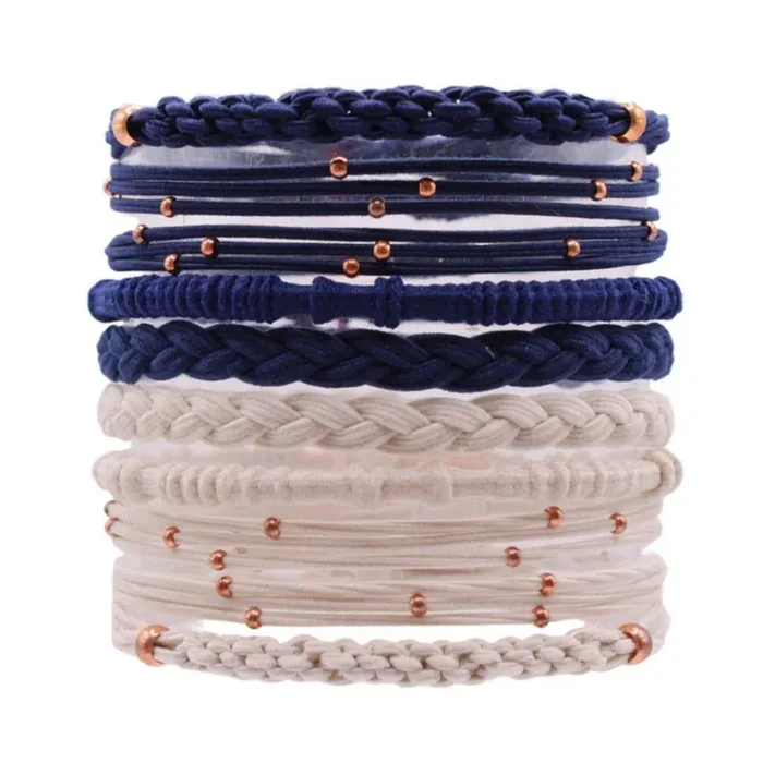 Gypsea Bands River Hair Tie Bracelets – Blue/Tan