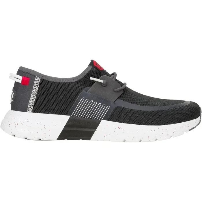 Hey Dude Men‘s Sirocco Active Casual Sneakers – Black/White – 14