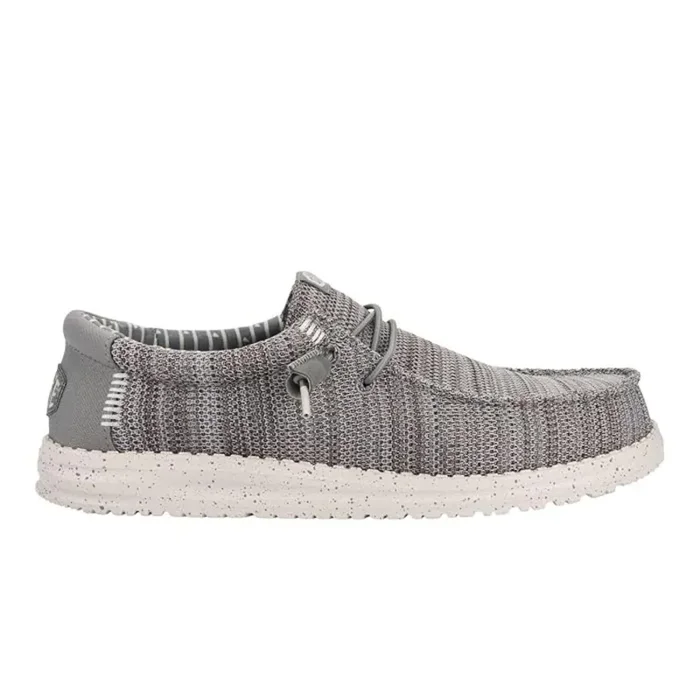 Hey Dude Men‘s Stretch Sox Casual Slip-On Shoes – Grey – 8