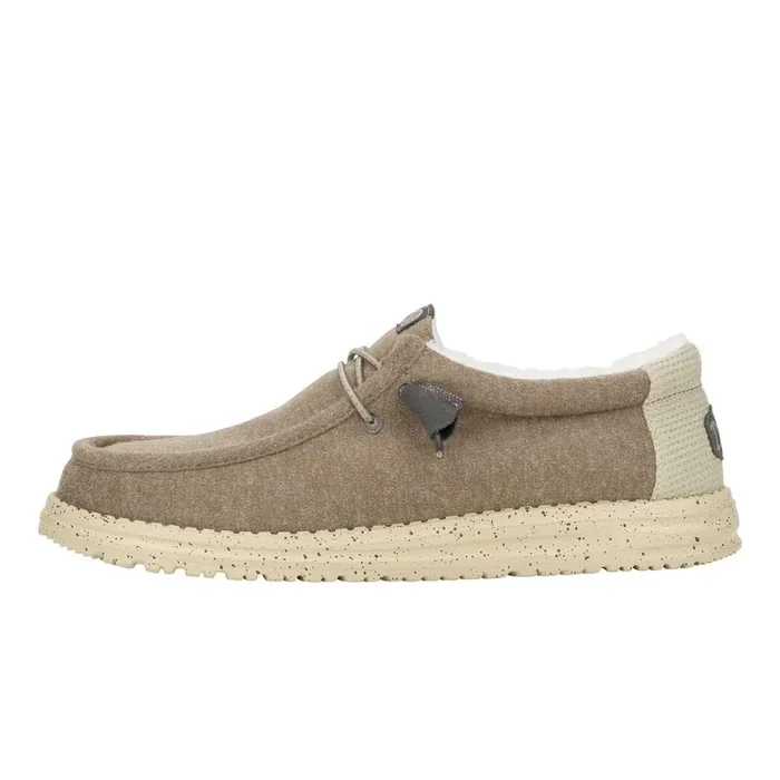 Hey Dude Men‘s Wally Slip-On Casual Shoes- Beige/White – 10