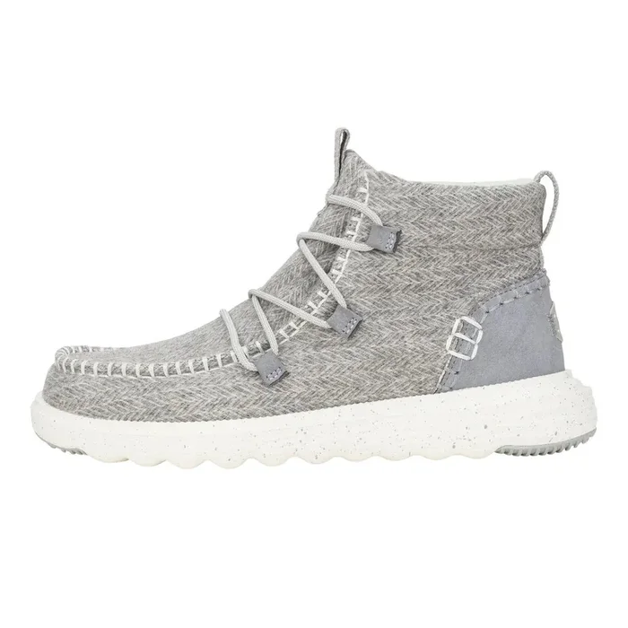 Hey Dude Women‘s Reyes Heathered Lace Up Booties – Grey – 12