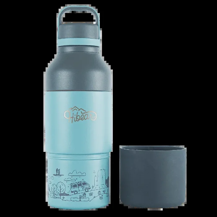 Hibear The All-Day Adventure Flask – 32 oz. – Road Trippin‘ (Navy/Coral)