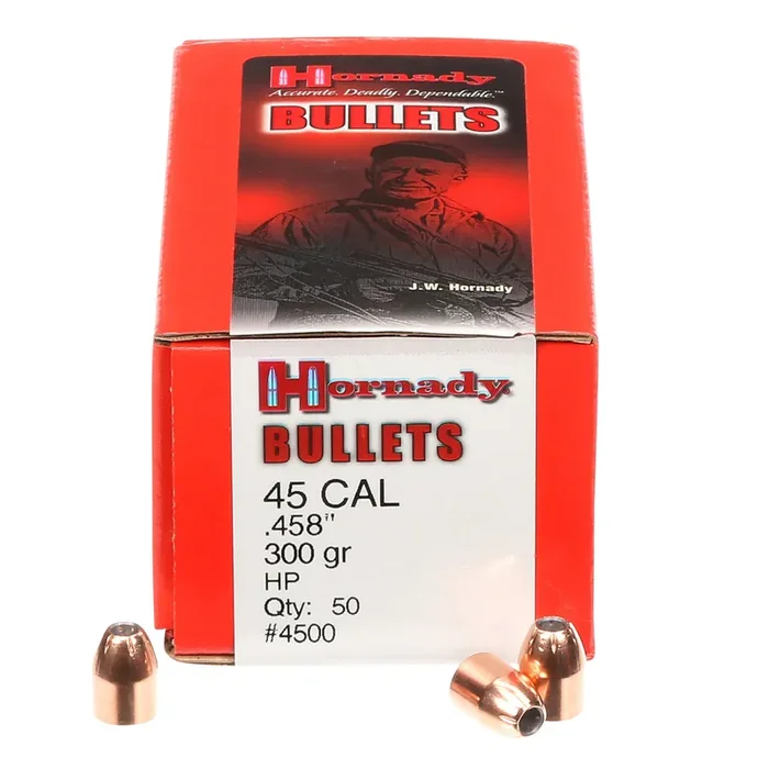 Hornady 4500 Interlock 45 Cal .458 300 Gr Hollow Point 50 Per Box 15 Case – 4500