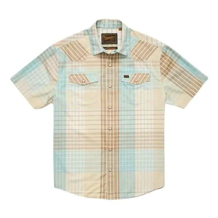 Howler Brothers Men‘s H Bar B Snapshirt SS Shirt – Cottage Plaid/Seafoam – M