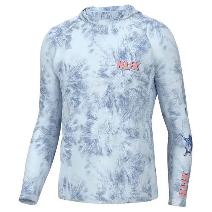 HUK Men‘s Fish Line Pursuit Hoodie – Ice Water – XL