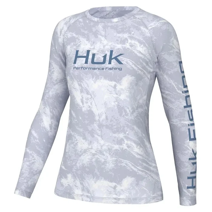 HUK Women‘s Pursuit Performance LS Shirt – Mossy Oak Stormwater Bonefish – L