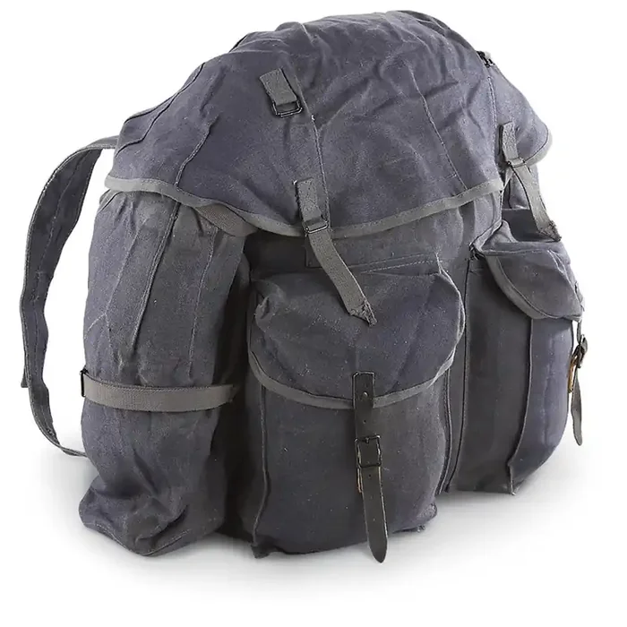 Italian Blue Canvas Rucksack