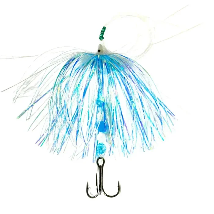 ITO Flies Rigged Fly – 4″ – Flashy Glowing Aqua