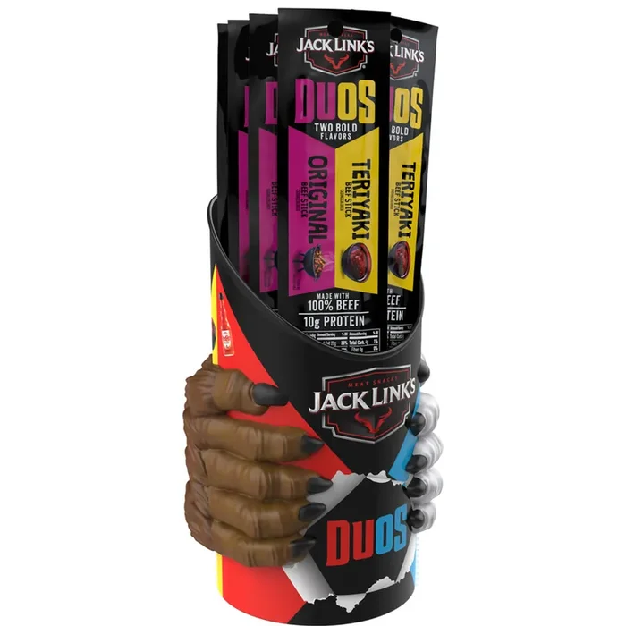 Jack Links 1.84oz Beef Stick Duos Mug Display 40ct Orig & Teriyaki – 10000044934