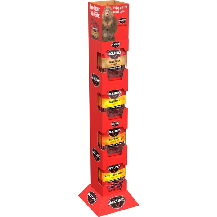 Jack Links 3.25oz Jerky & Tender Bites Tower 32ct Orig, Teriyaki, Sweet & Hot – 10000043676