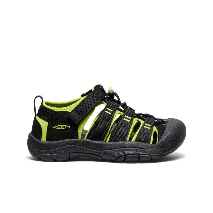 Keen Footwear Big Kids‘ Newport H2 Sandals – Black/Lime Green – 2