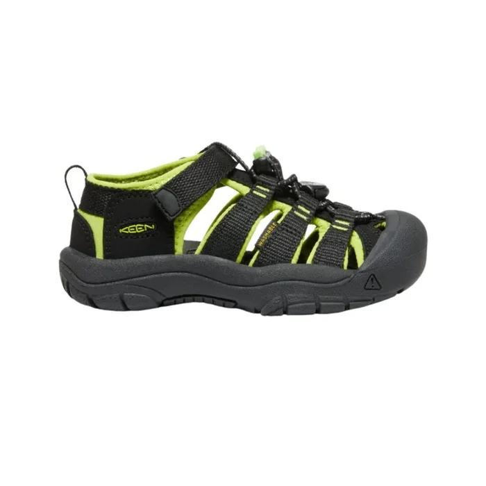 Keen Footwear Little Kids‘ Newport H2 – Black/Lime Green – 12
