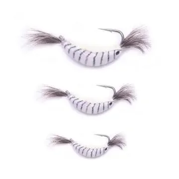 Kenders Tungsten Akua Natural Shrimp Jig – 8 – White Clear