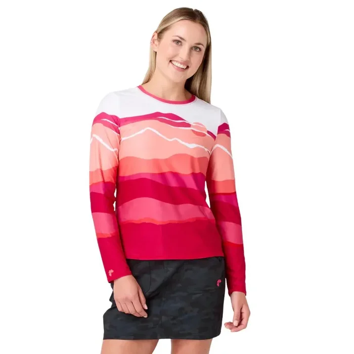 Krimson Klover Women‘s Sara Long Sleeve Shirt – Mtn Sunrise Pinks – XL