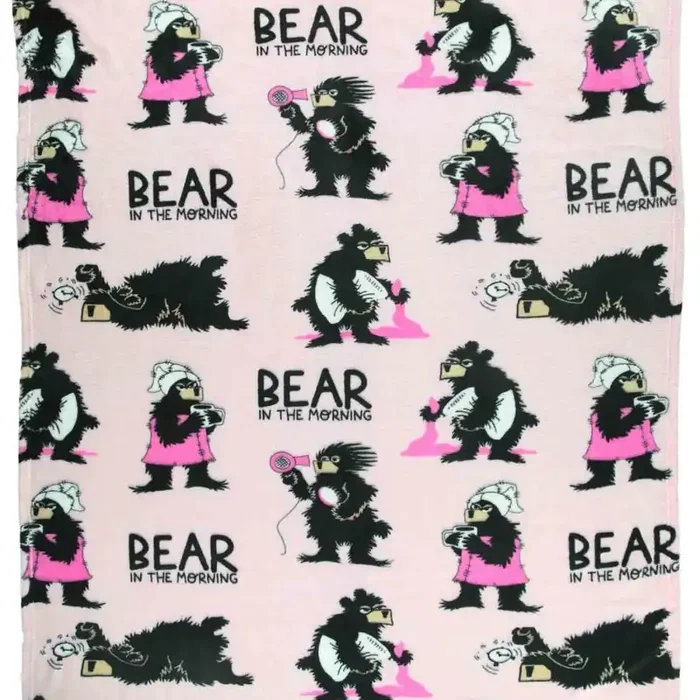 Lazy One Bear In The Morning Travel Blanket