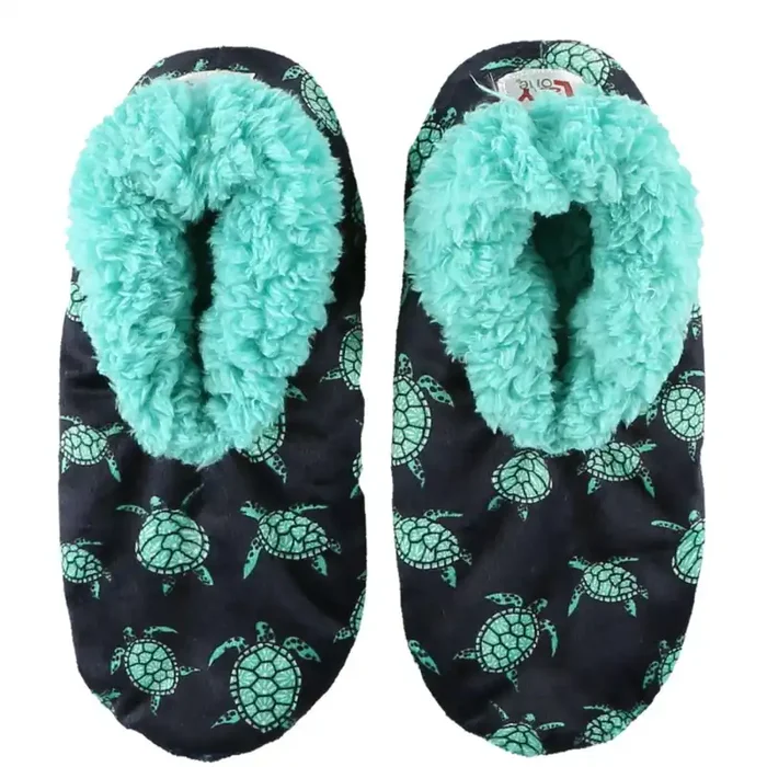 Lazy One Fuzzy Feet Slipper – Turtles – L/XL