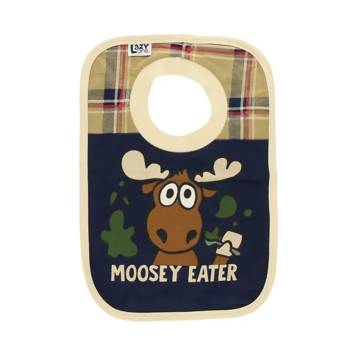 Lazy One Infant Bib – Moosey Eater Blue