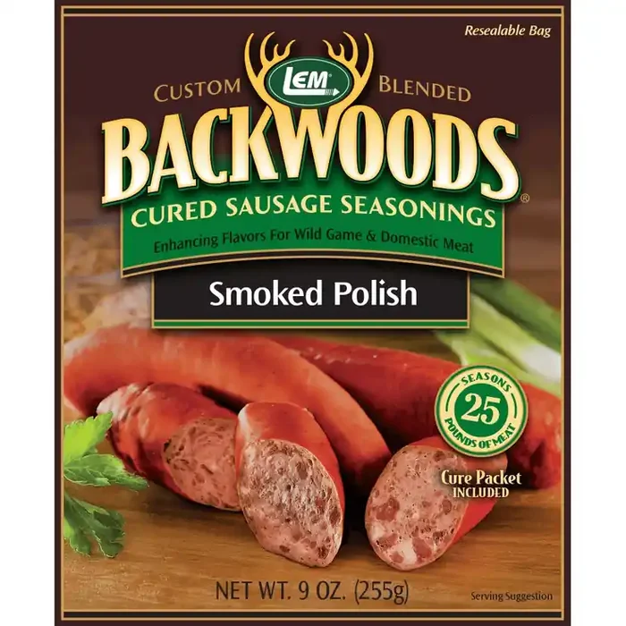 LEM Backwoods Cured Sausage Seasonings – Smoked Polish – Makes 25 lbs.