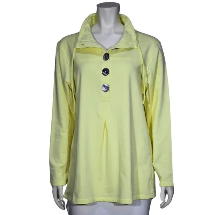 Lulu-B Women‘s 5 Button High Neck Shirt – Clear Sunshine – L
