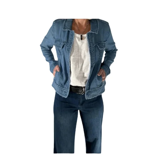 Lulu-B Women‘s Denim Jacket – Medium Wash Blue – M