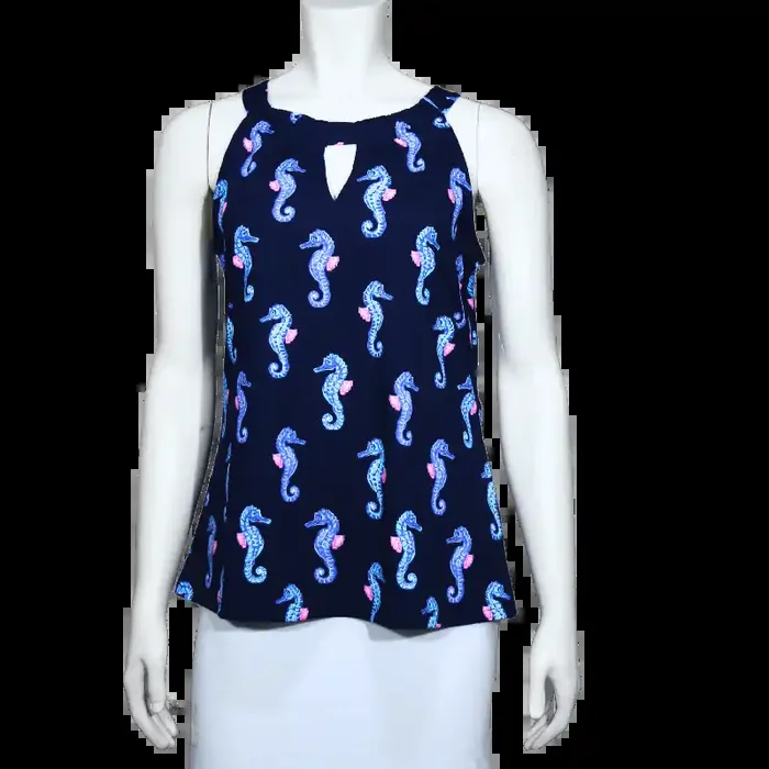 Lulu-B Women‘s Keyhole Top – Midnight Reef – XL