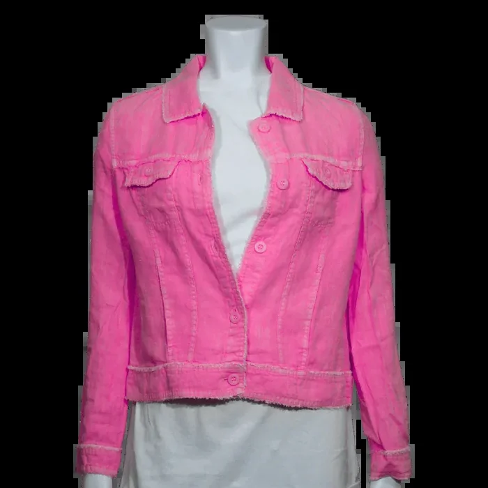Lulu-B Women‘s Linen Travel Jacket – Coral – M
