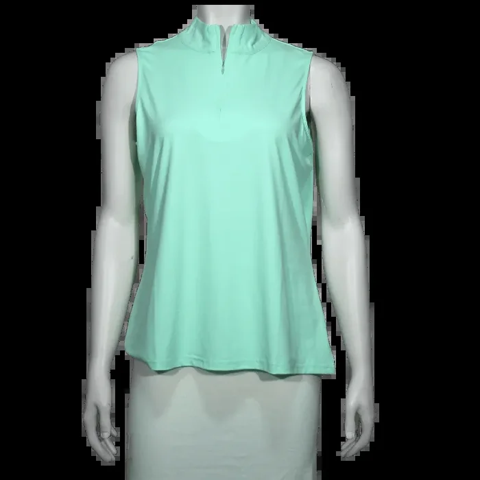 Lulu-B Women‘s Sleeveless Zip Top – Clear Lime – XL